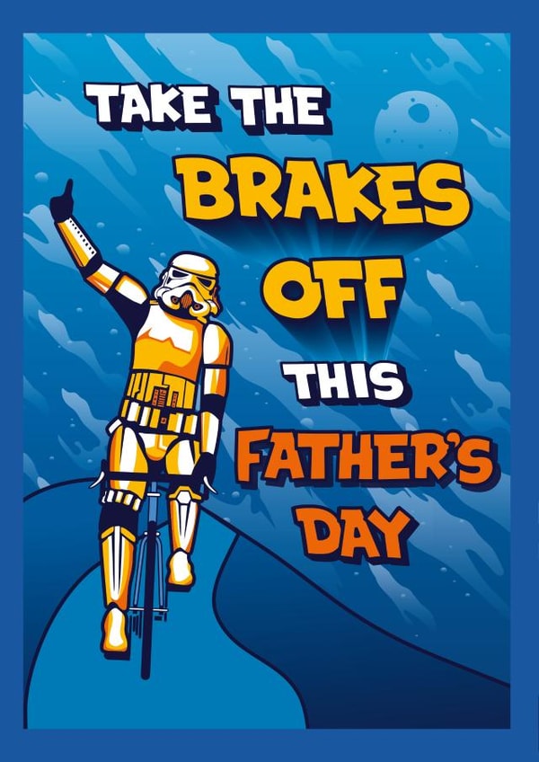 Funny Father's Day Card - Star Wars - Cycling Stortrooper created by Cardology