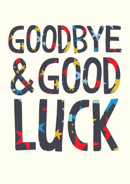 Classic Good Luck/Leaving Card - Starry Typography | thortful