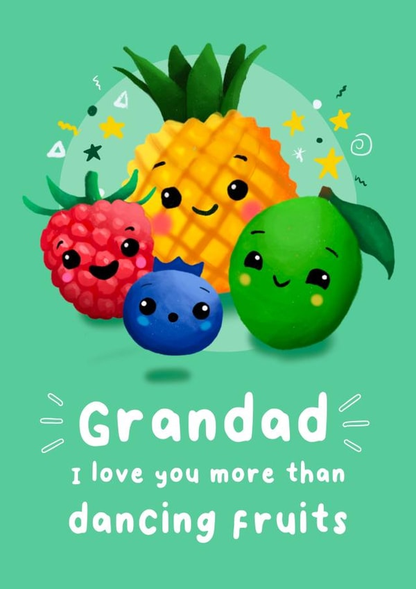 Cute Father's Day Card - Grandad - Dancing Fruits created by Dolli Does Design