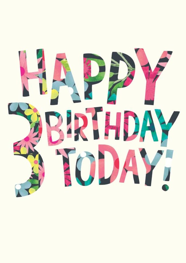 Pretty Birthday Card - 3rd - For Her created by The Boy and the Bear