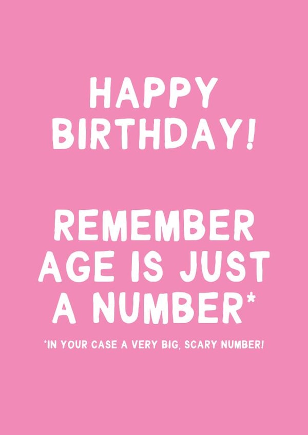 Funny Birthday Card - Age Is Just A Number created by Gem Draws Stuff