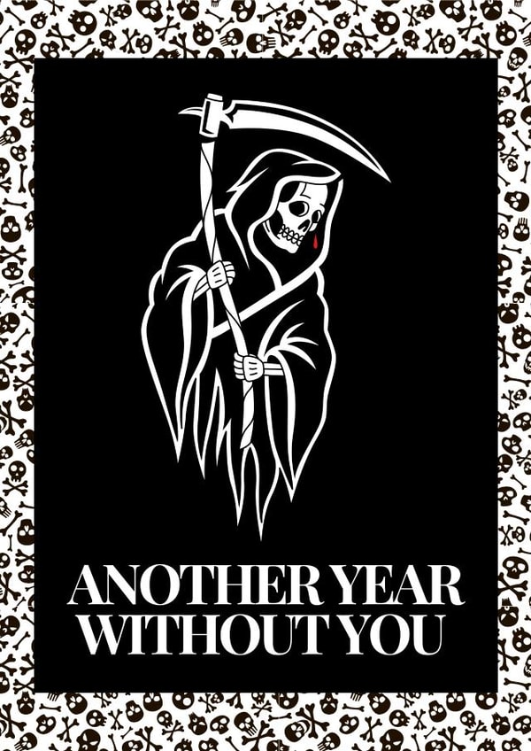 Gothic alternative funny birthday card created by AJAX