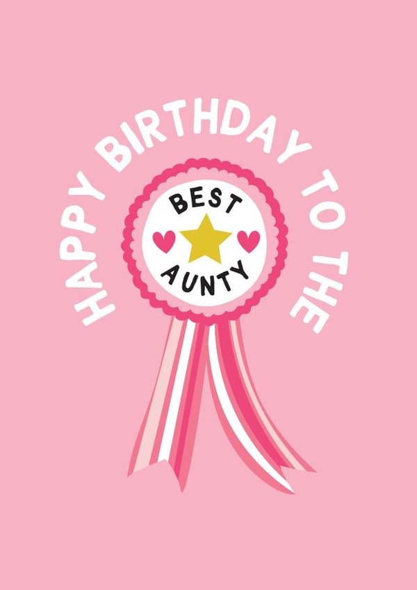 Cute Birthday Card - For Aunty - Rosette Birthday Card created by Gem Draws Stuff