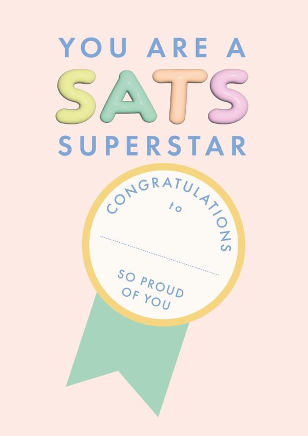 Cute Congratulations Card - SATs Year 6 Exam Results created by Poppy Lane