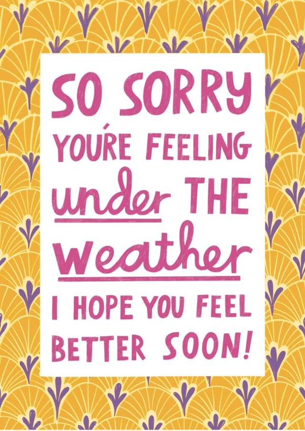 Pretty & Heartfelt Get Well Soon Typography Card - Sorry You're Feeling Poorly created by Alice Mole Illustration