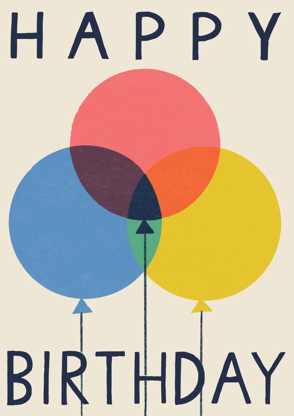 Classic Birthday Card - Trio of Balloons created by Laura Darrington Design Ltd.