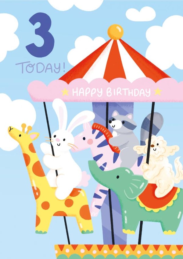 Cute Birthday Card - 3rd - For Him and For Her created by Ricicle Cards