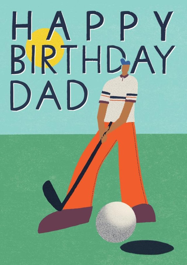 Arty Birthday Card - Dad - Golf created by Laura Darrington Design Ltd.