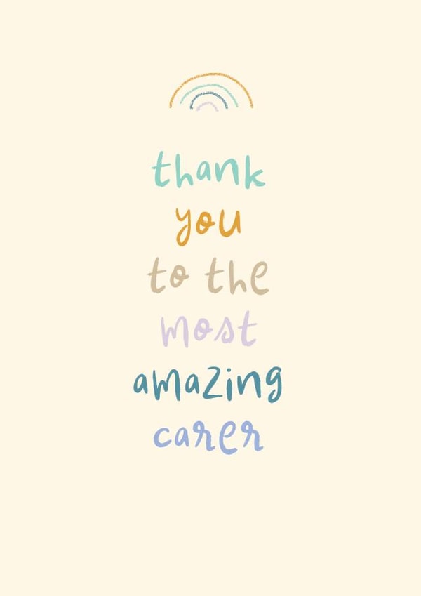 Cute Thank You Card - Amazing Carer created by Rebecca Prinn