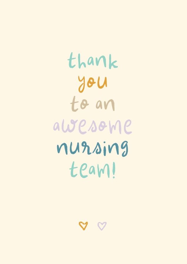Classic Thank You Card - Awesome Nursing Team created by Rebecca Prinn
