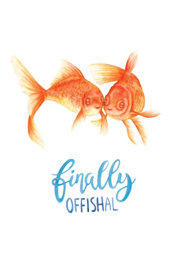 Finally Offishal - Fishy Marriage - Cute Wedding Card created by Citrus Bunn