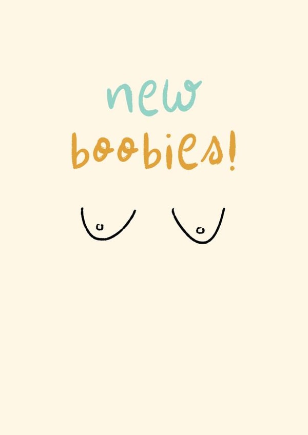 Fun Congratuations Card - New Boobies - Doodle Illustration created by Rebecca Prinn