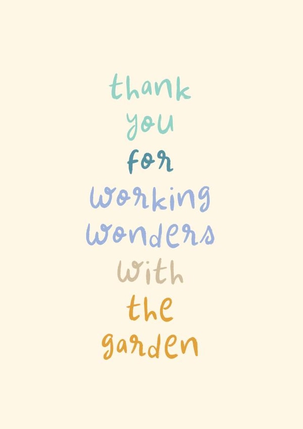 Cute Thank You Card - Working Wonders With The Garden - Gardener created by Rebecca Prinn