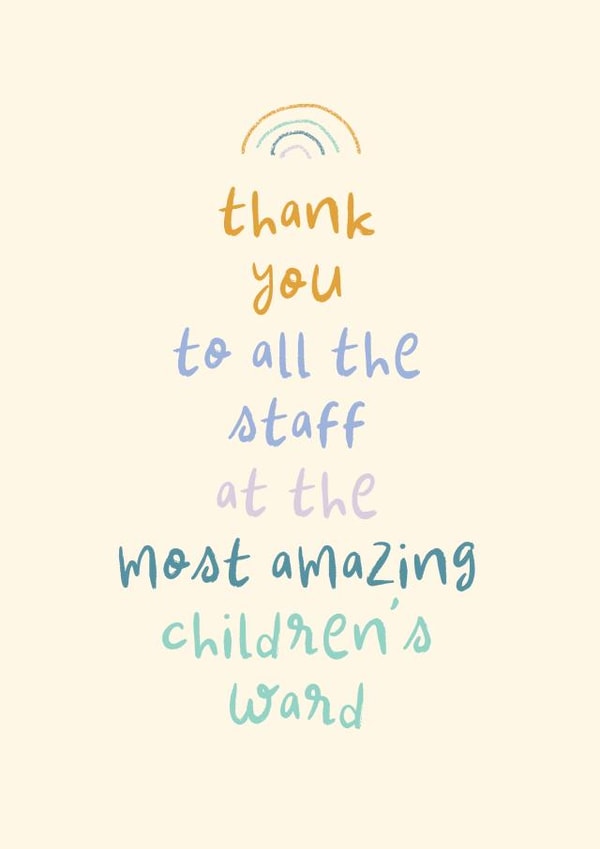 Cute Thank You Card - All The Staff At Children's Ward created by Rebecca Prinn