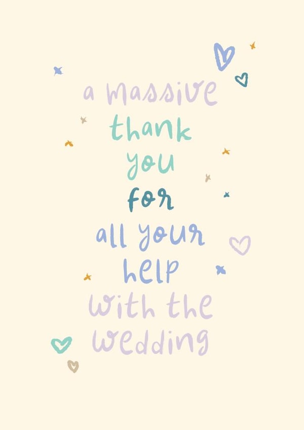 Cute Thank You Card - All Your Help With The Wedding created by Rebecca Prinn