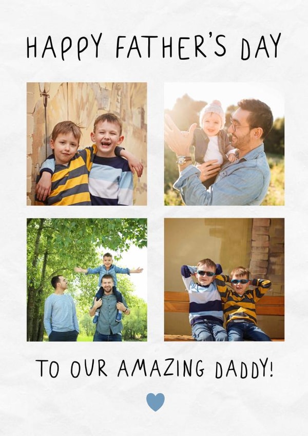 Cute Fathers Day Photo Card - From The Kids - Our Amazing Daddy created by @hollielonglanddesigns
