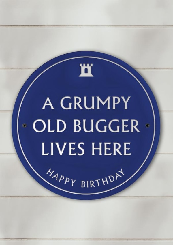 Cheeky Birthday Card - Heritage Plaque - Grumpy Old Bugger created by Brainbox Candy