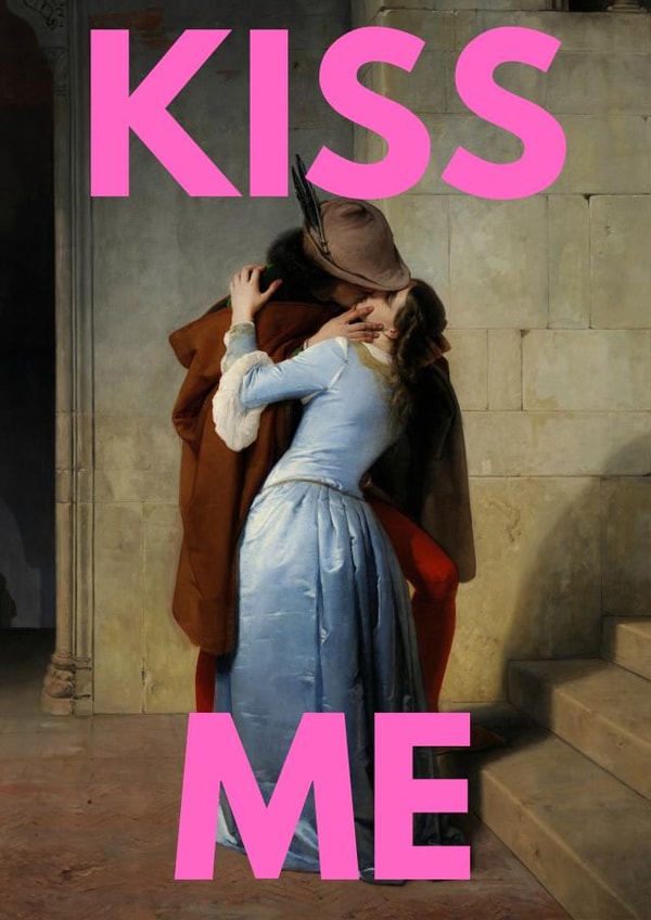 Romantic Anniversary or Valentine's Card - Kiss Me created by The Artsy Fartsy Club