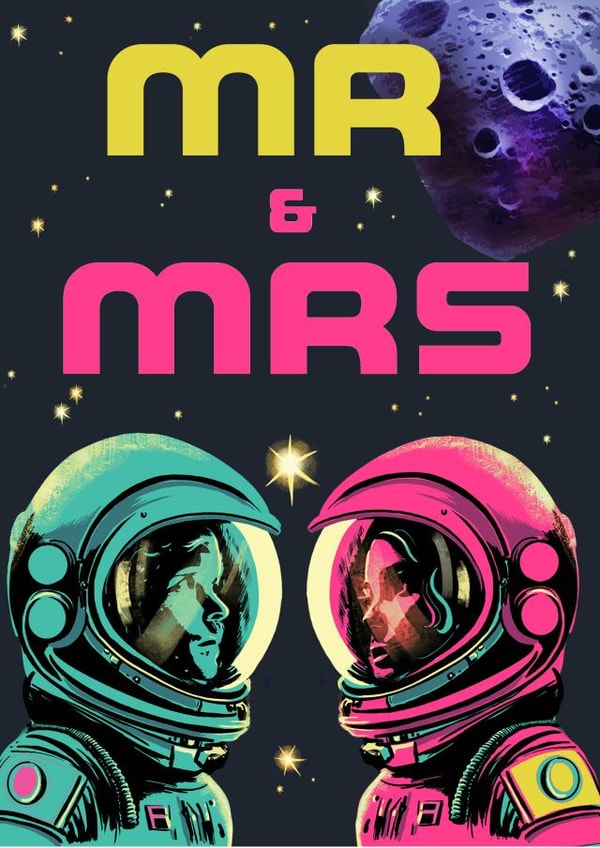 Retro Astronaut Card - Happy Couple - Wedding Anniversary created by Rocket68