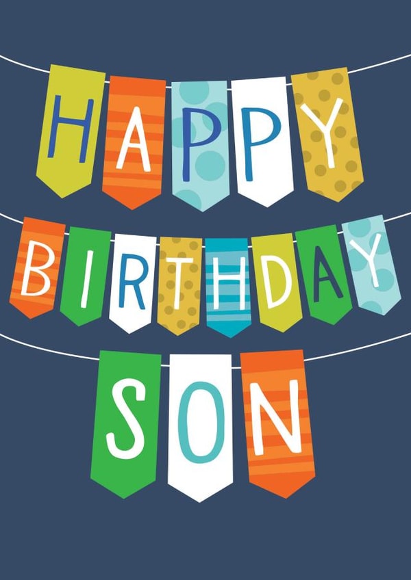 Classic Birthday Card - For Son - Birthday Bunting created by The Boy and the Bear