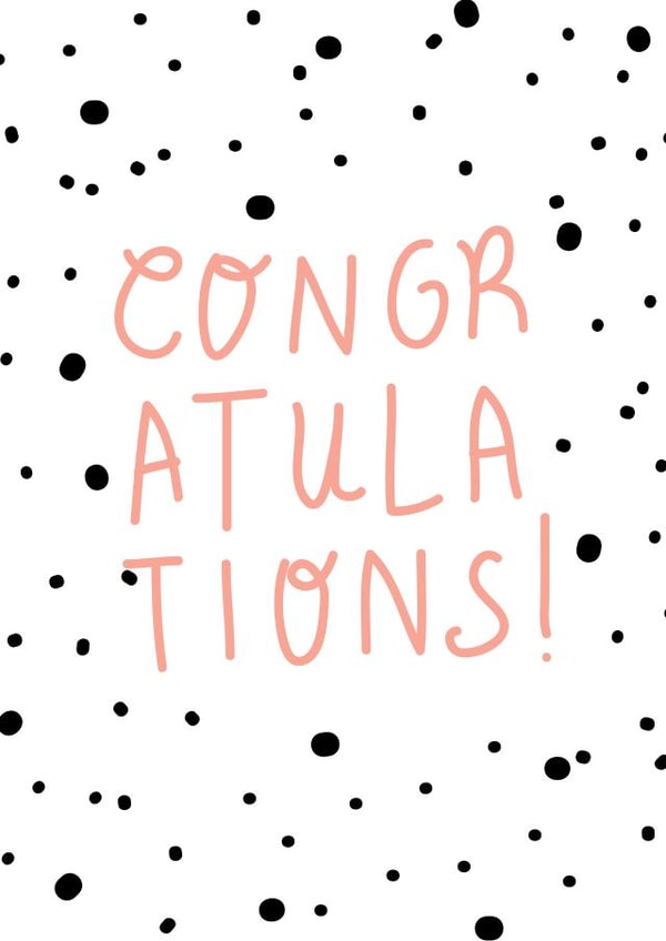 Cute Congratulations Card - Pink Dotty created by Hunter Of The Wild