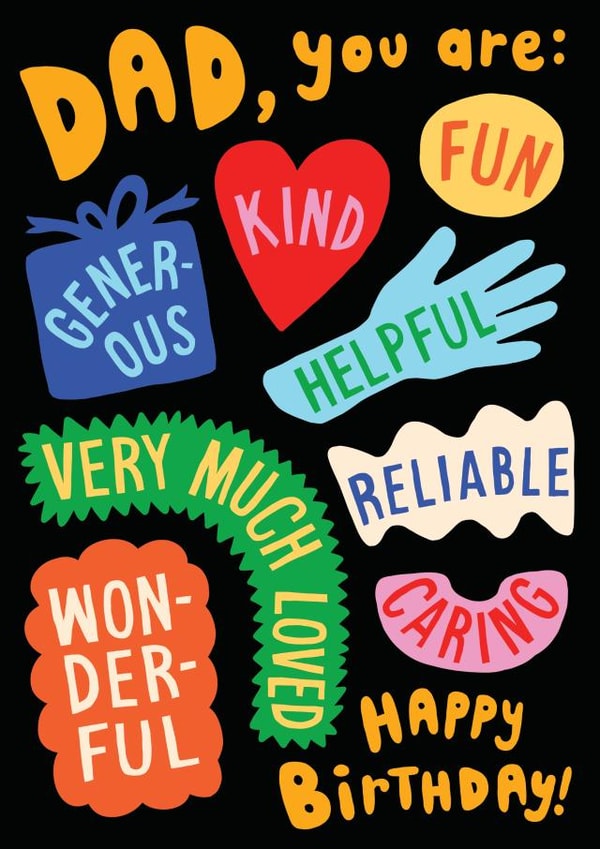 Cute Birthday Card - For Dad - Heartfelt Messages created by Sarah-Anne Brown