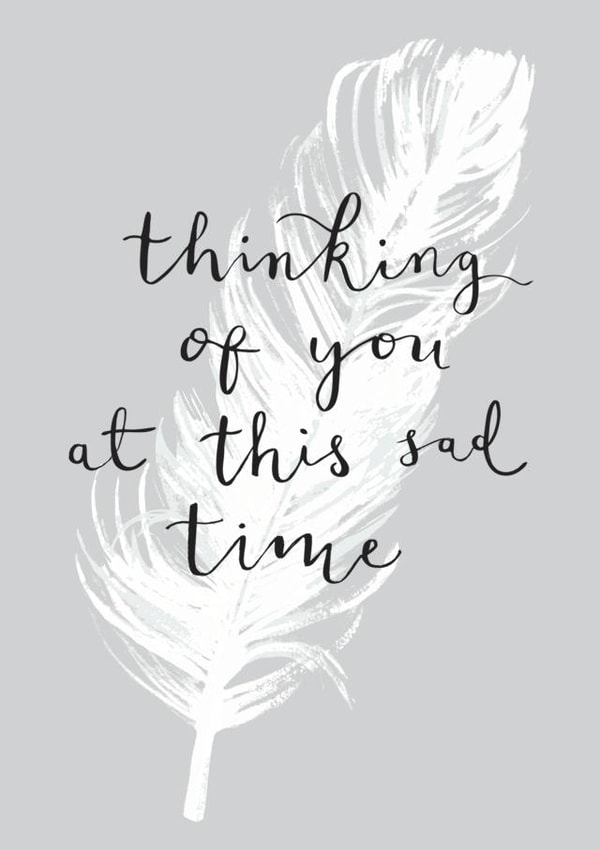 Thoughtful Sympathy Card - Feather - Thinking Of You At This Sad Time created by Louise Tiler