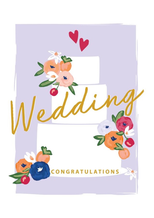 Classic Wedding Card - Floral Wedding - Congratulations created by SABIVO Design by Sabina