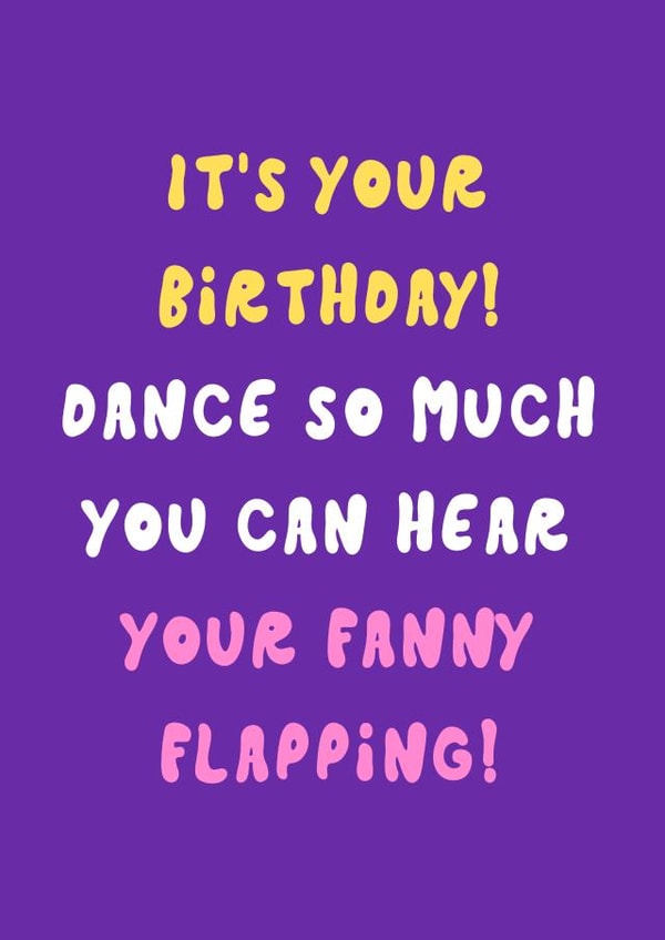 Rude Birthday Card - For Her - Fanny Flapping created by Krafty Kitsune