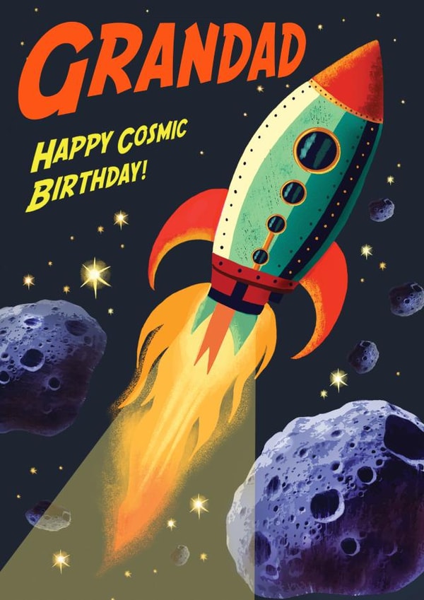 Cool Birthday Card - For Grandad - Sci Fi Spaceship created by Rocket68