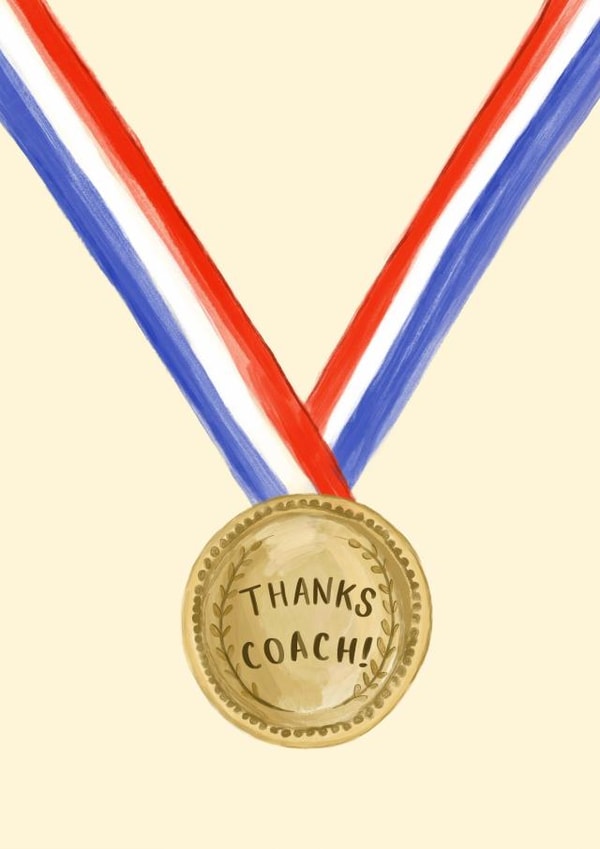 Cute Thank You Card - For Coach - Sports created by Love Lucy Illustration