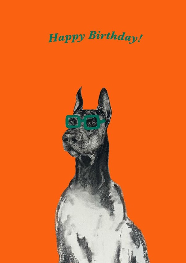 Cute Birthday Card - Dog With Glasses created by Angel Fine Arts