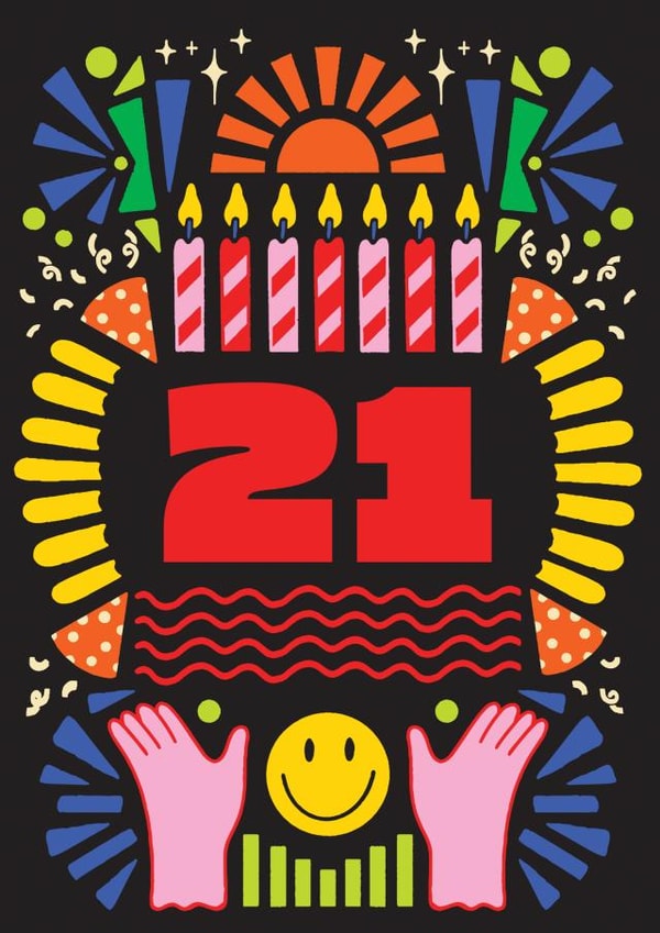 Arty Birthday Card - 21st - For Him and For Her created by OBJECTABLES