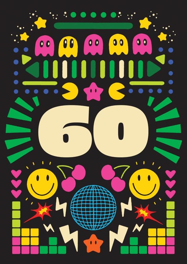 Arty Birthday Card - 60th - For Him and For Her created by OBJECTABLES