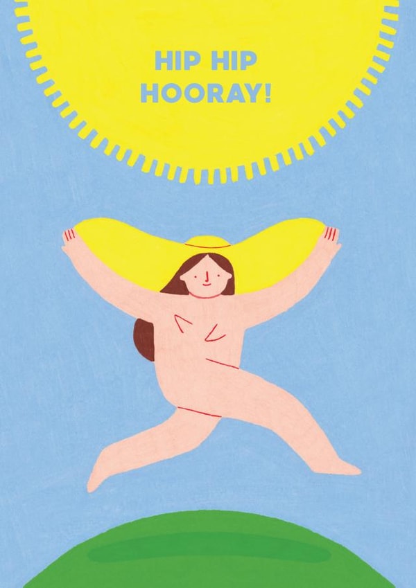 Fun Birthday Card - Lady In Sunhat With Boobs - Hip Hip Hooray created by Stormy Knight