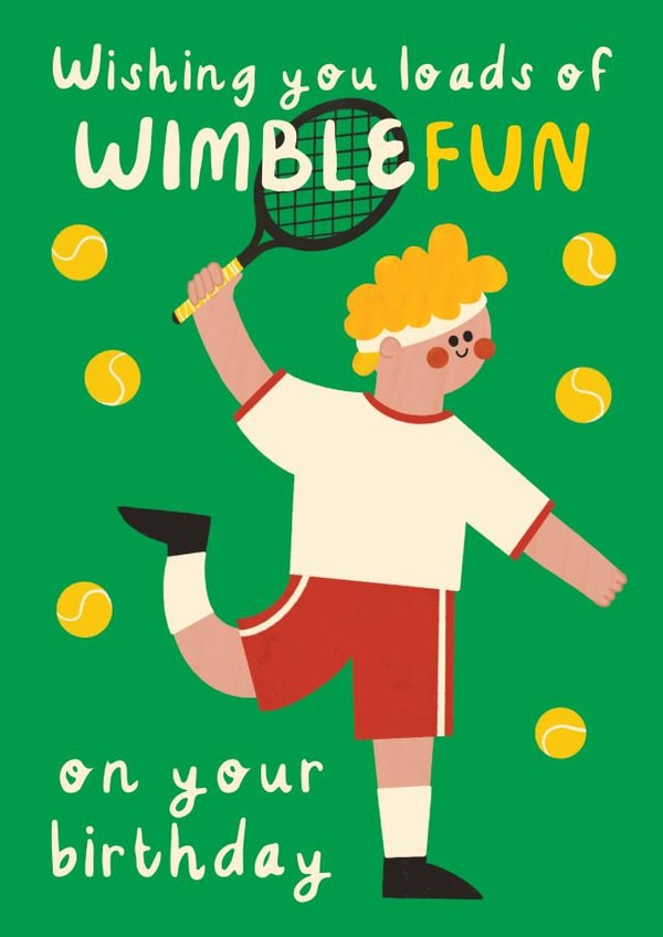 Cute Birthday Card - Wimbledon Tennis created by AbiGoLucky