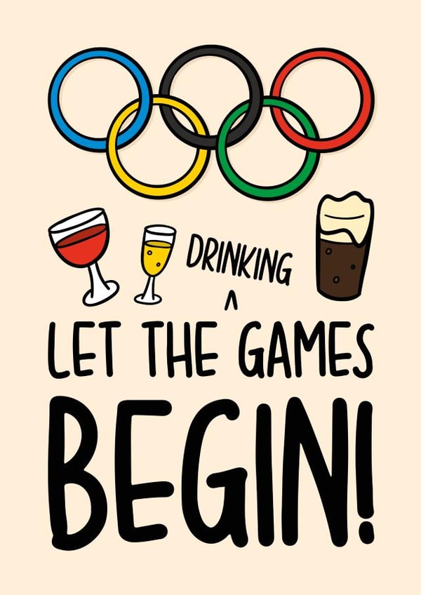 Fun Olympic Birthday Card - Drinking Games created by TeePee Creations