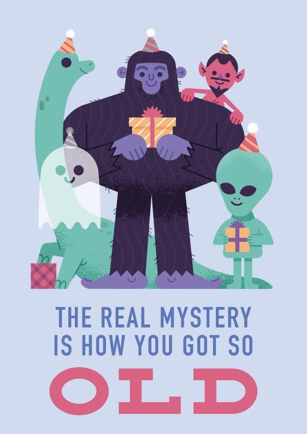 Cute Birthday Card - Conspiracy Theory - The Real Mystery created by Chris Wharton
