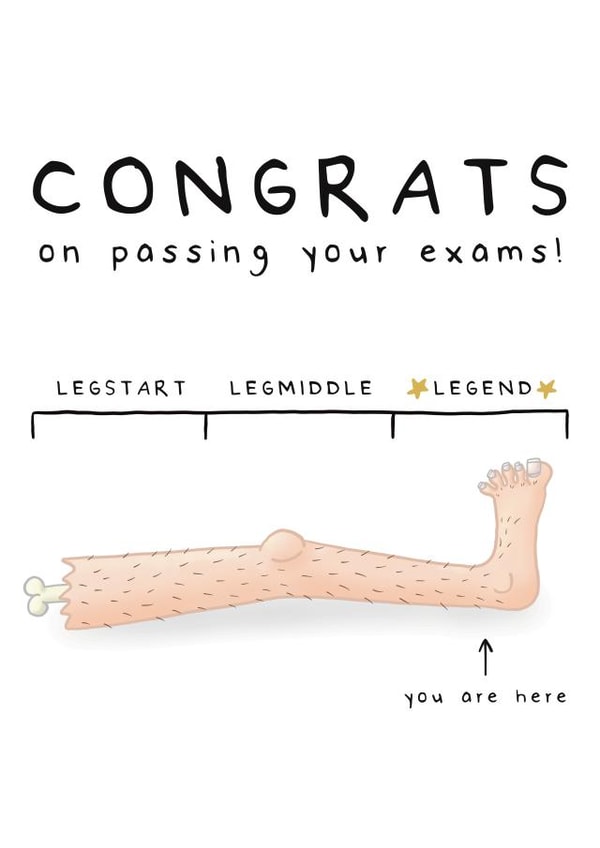 Funny Exams Card - Legend - A-Levels, GCSEs created by Larry the Match