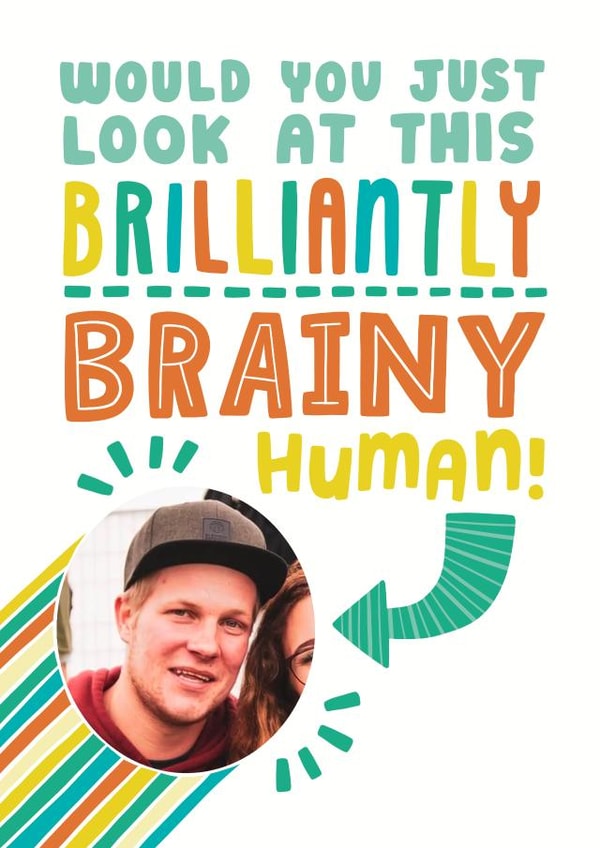 Classic Congratulations Photo Card - Exam Results Or Graduation - Brilliantly Brainy created by Josie Gledhill
