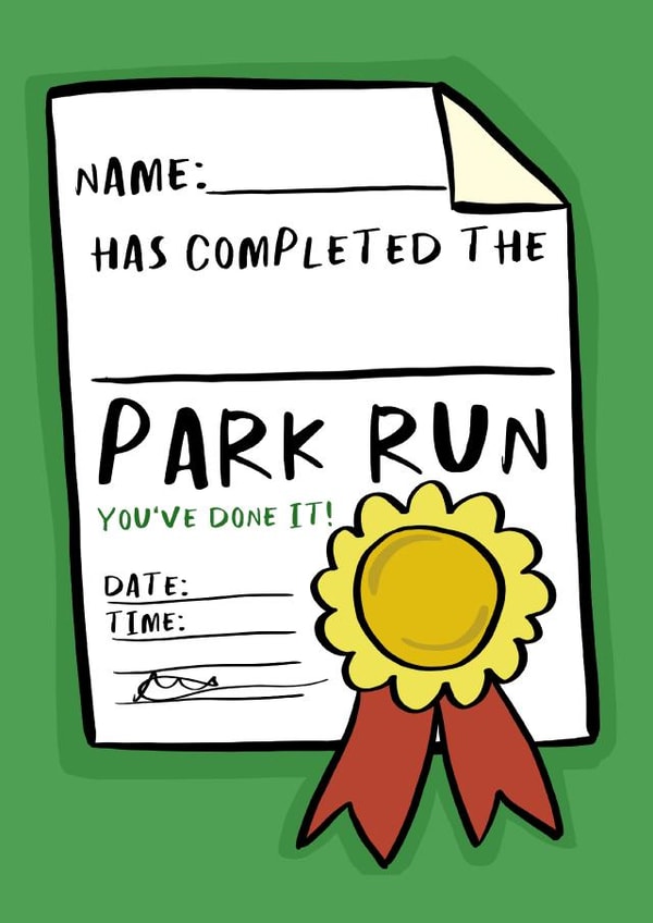 Cute Congratulations Card - For Park Run - Running created by Pickled Prints