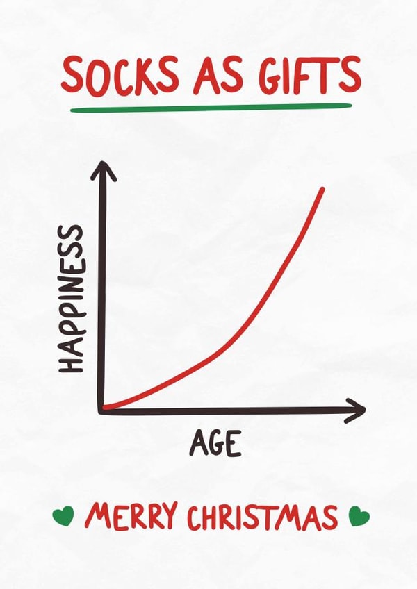 Funny Christmas Card - Socks Presents - Relatable Graph created by Silly Billy
