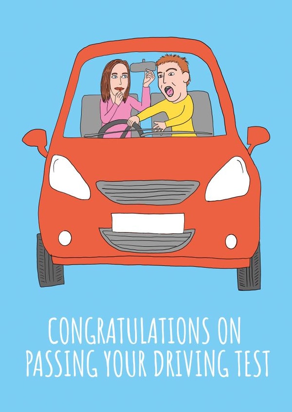 Funny Driving Test Congratulations Card created by stu.dio.art