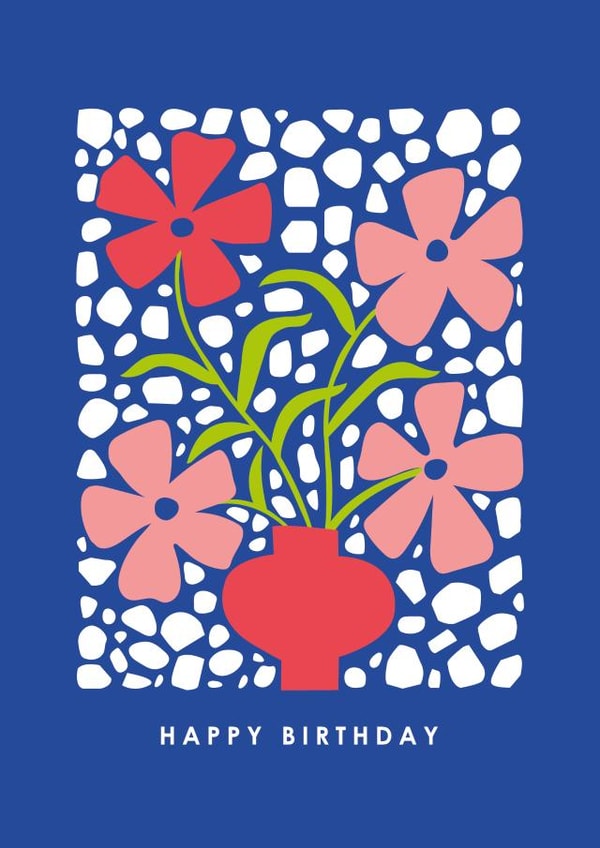 Floral Birthday Card - Geum flowers created by Happy Street