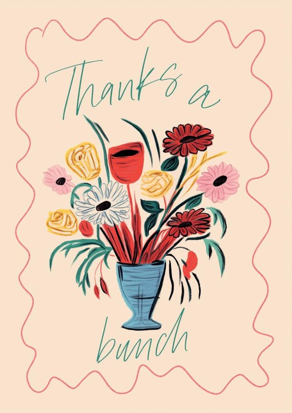 Thanks a Bunch Card | Hand Drawn Illustration | Thank You Card | Flowers created by Feel Good Supplies