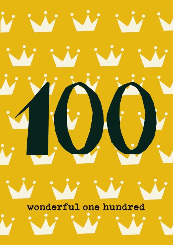 Wonderful One Hundred - 100th Birthday Card created by Poet and Painter