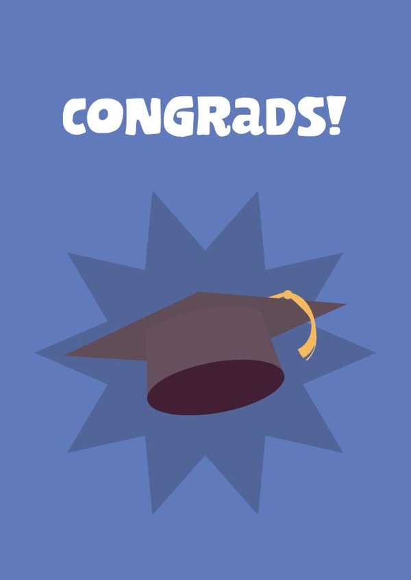 Punny Graduation Card - Congrads! - Graduation Cap created by Kieron Haughton