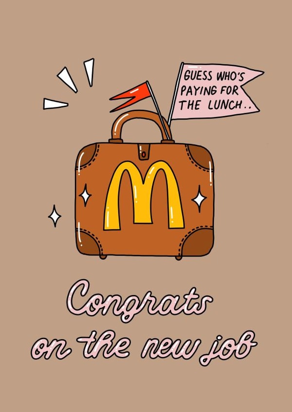 Funny new job card - McDonalds case - Congrats on the new job created by Lena Lapina