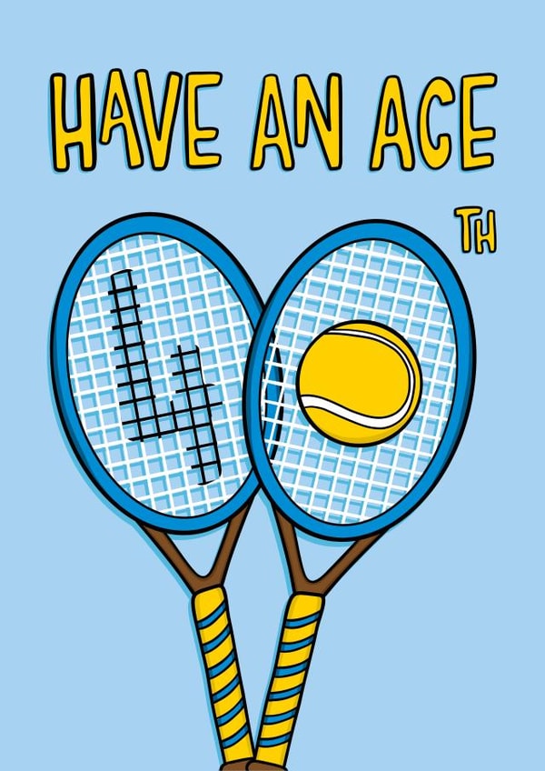 Fun 40th Birthday Card - Tennis Pun - For Him created by TeePee Creations