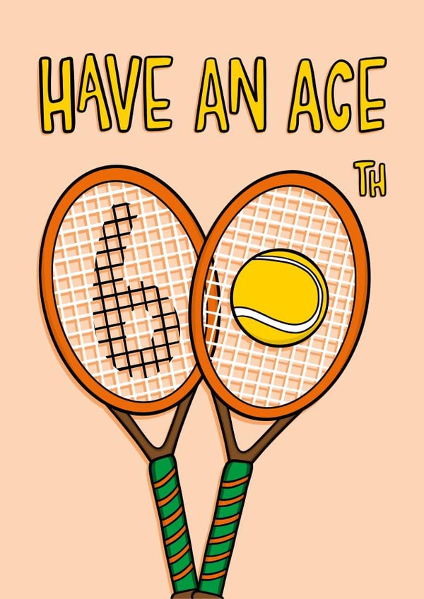 Fun 60th Birthday Card - Tennis Pun - For Him created by TeePee Creations